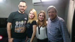 Com os jornalistas Leonardo Muller, Rachel Sheherazade e Marco Antonio Villa